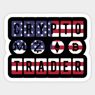 Crypto Trader Bitcoin BTC USA Flag Patriotic Sticker